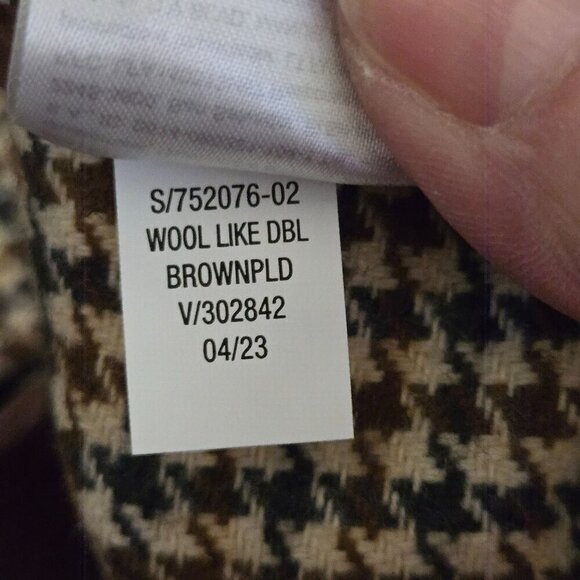 Old Navy NWT Double-Breasted Textured Blazer Brown Plaid Houndstooth Size XL - Picture 11 of 11